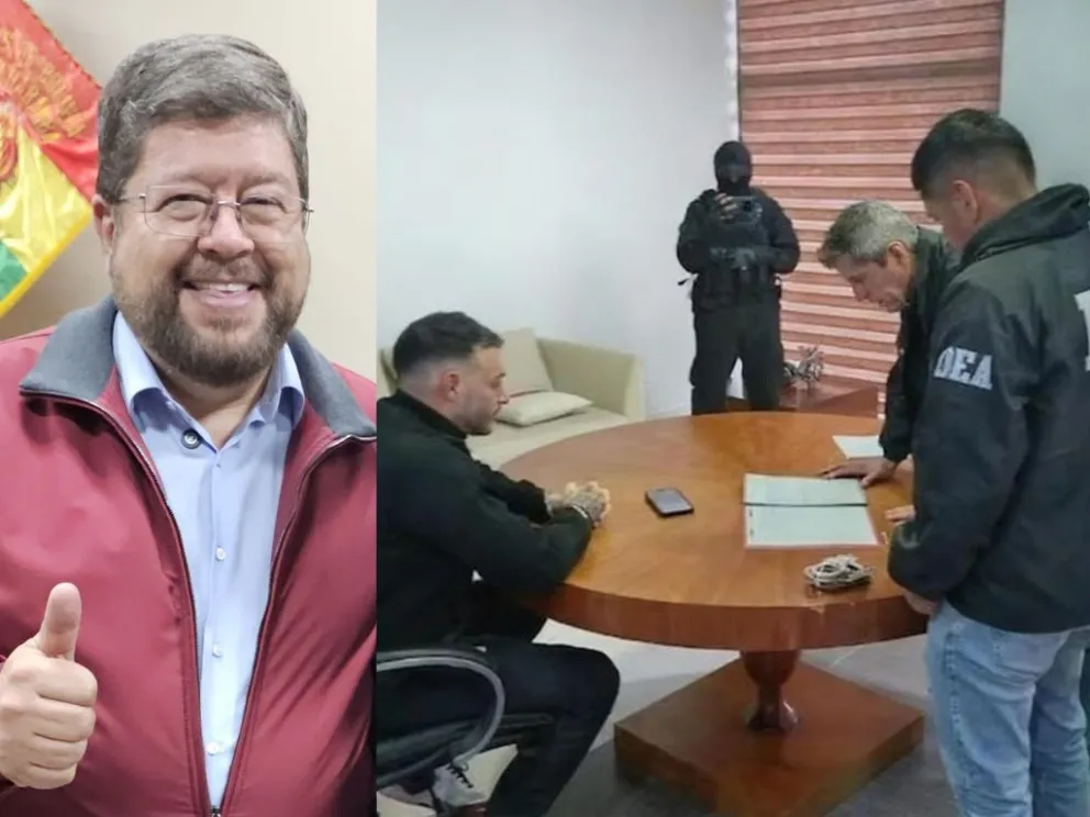 Doria Medina y el narco Sebastián Marset enmanillado ante agentes de la DEA. Fotos: RRSS 