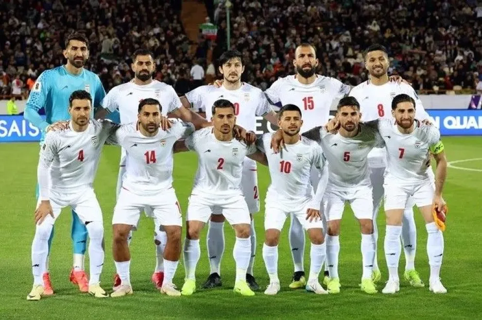 Selección de Irán antes de uno de sus partidos de eliminatorias. Foto: EFE