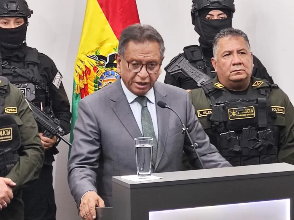 El ministro de Gobierno, Marco Antonio Oviedo, informó que el narcotraficante, Sebastián Marset, hizo de Bolivia su centro de operaciones, porque tenía impunidad y protección. Foto Paulo Lizárraga