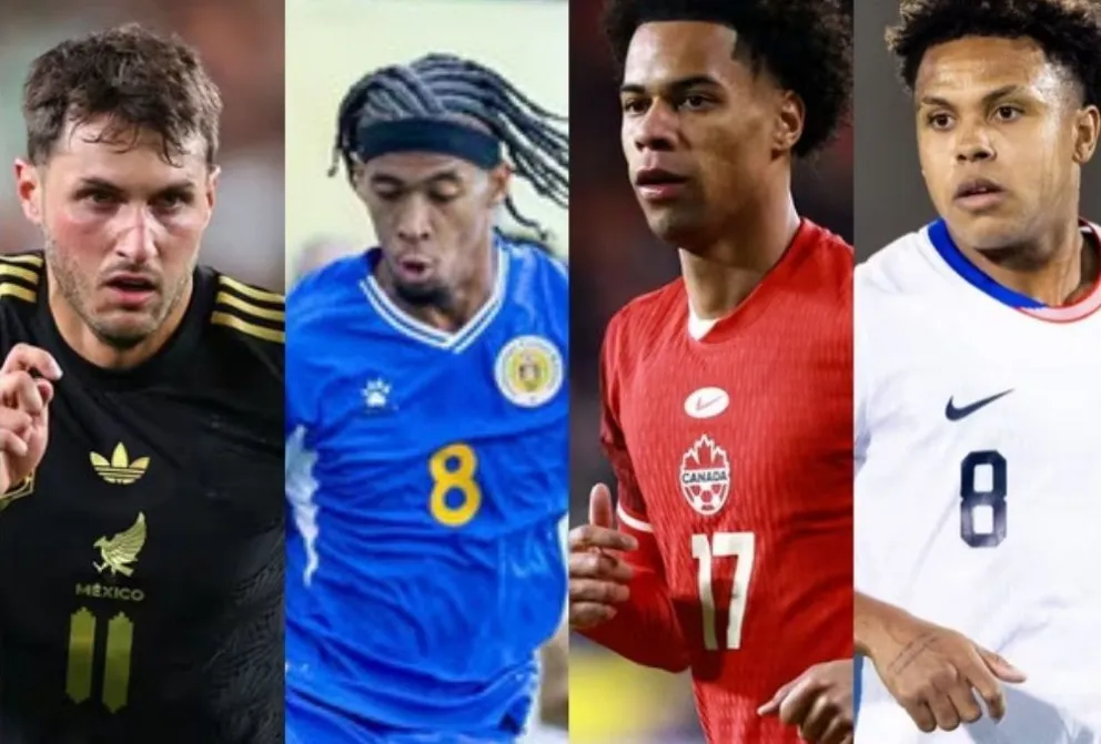 Giménez (izq., de México), Comenencia (Curazao), Buchanan (Canadá) y McKennie (Estados Unidos).