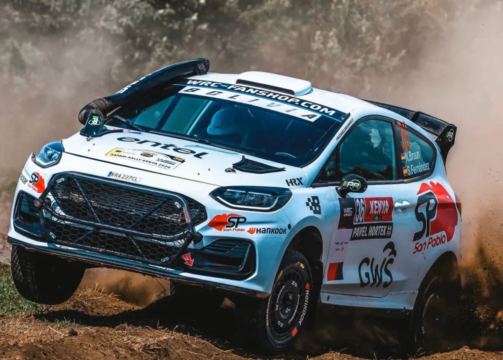 El piloto boliviano durante su competencia en Kenia. Foto: Prensa Bruun.