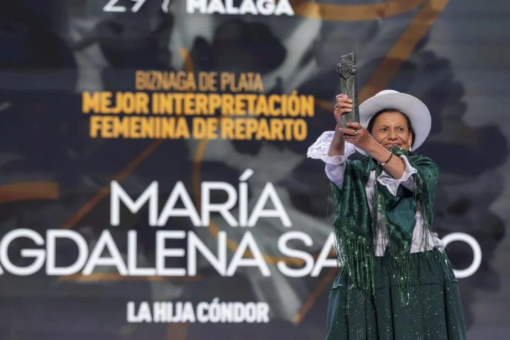 ‘La hija cóndor’ recibió ayer las Biznagas de Plata a la Mejor Interpretación femenina de reparto para María Magdalena Sanizo y a la Mejor Música para Cergio Prudencio y Marcelo Guerrero, en el Festival de Cine de Málaga, España. Foto Productora