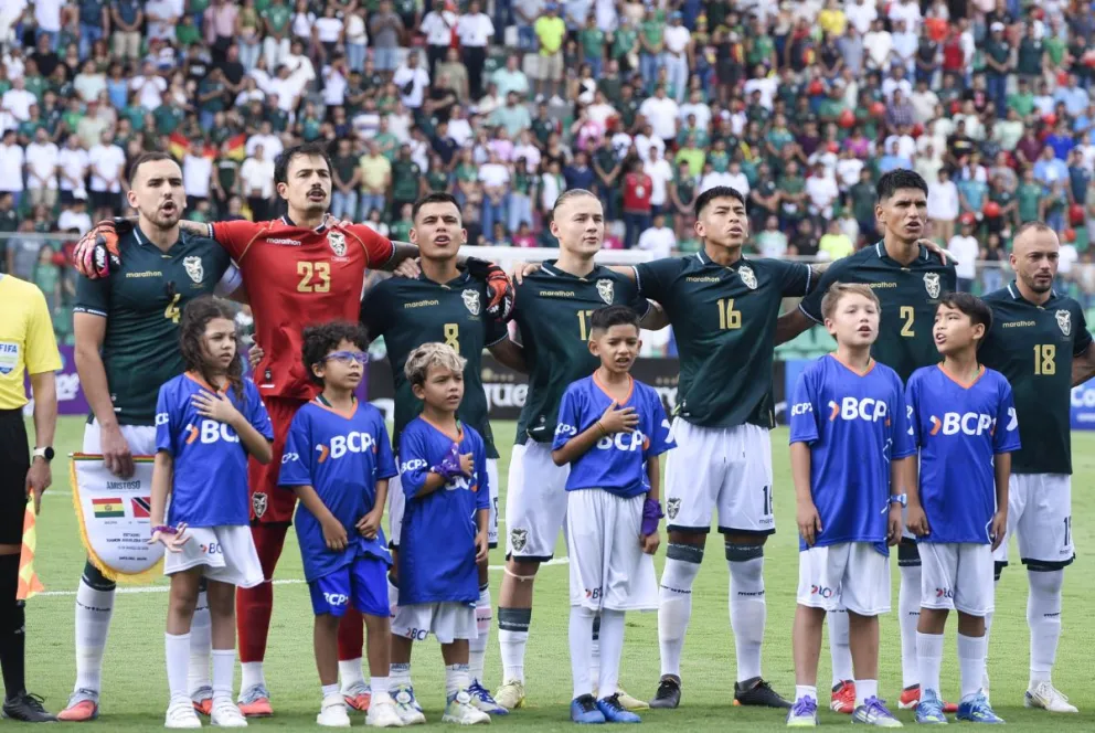 Jugadores de la Verde que el pasado domingo derrotaron a Trinidad y Tobago en Santa Cruz. Foto: APG