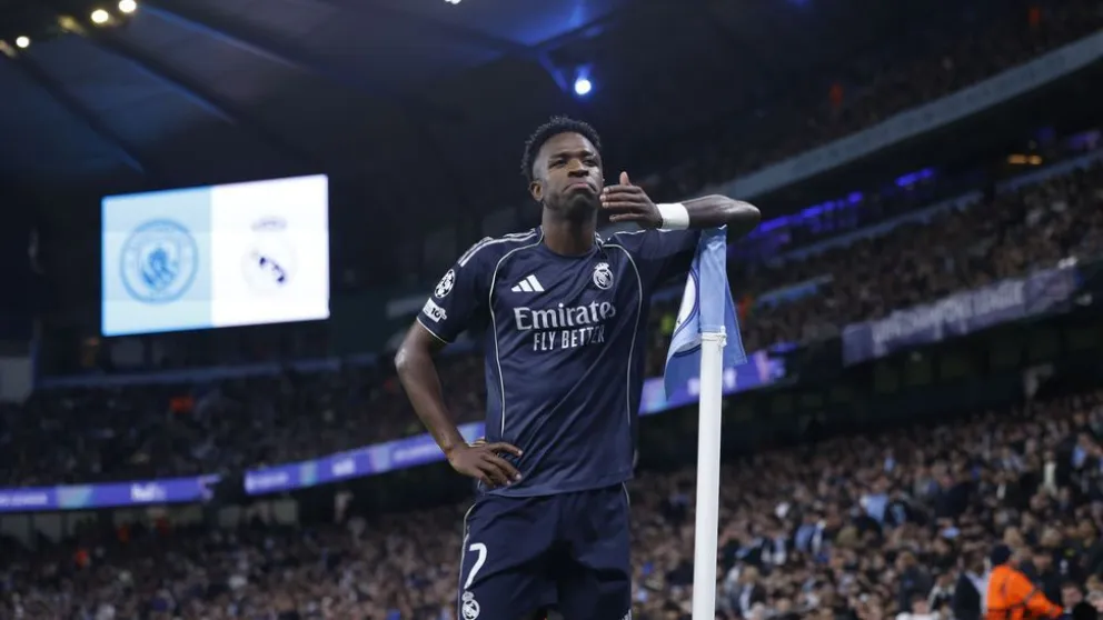 Vinícius Junior celebra uno de los goles ante el City. Foto: RM