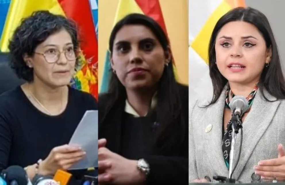A cuatro meses y siete días del Gobierno de Rodrigo Paz, tres autoridades mujeres renunciaron a sus cargos. Foto: Composición