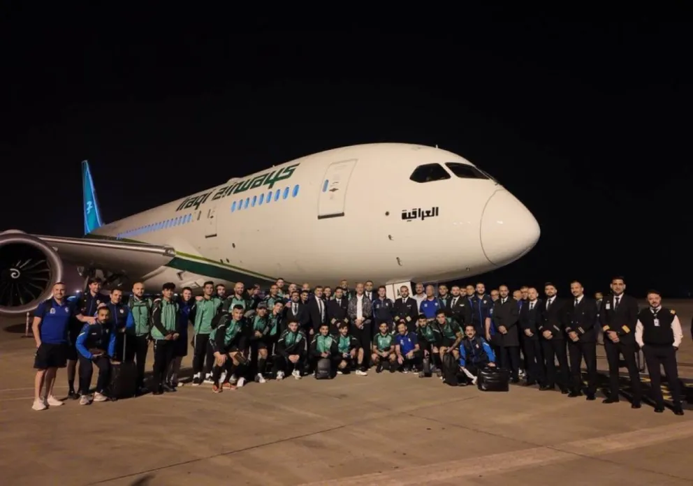 La comitiva iraquí previo a su viaje. Foto: Federación Iraquí de Fútbol.