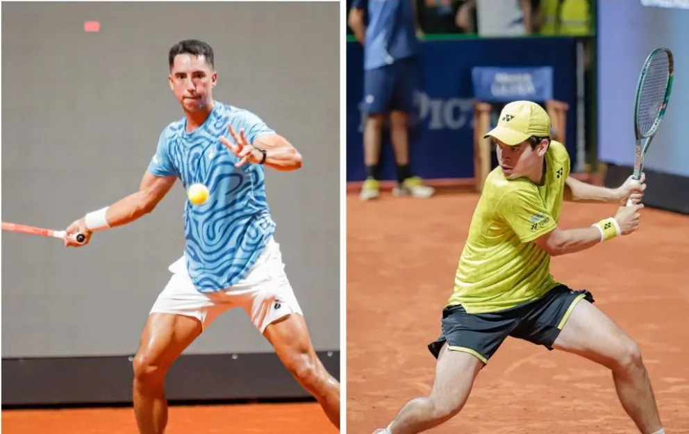 Dellien (izq.) y Prado durante sus respectivos encuentros. Fotos: Paraguay Open.