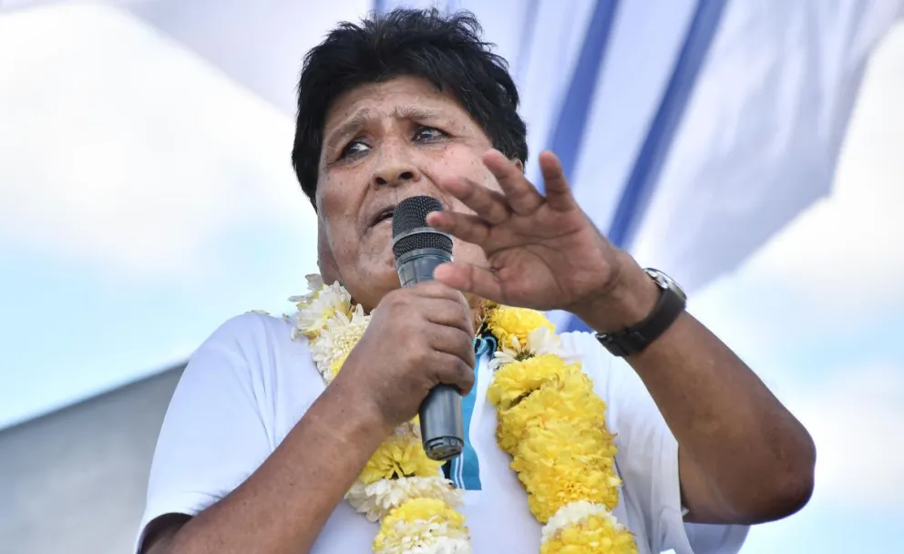 El expresidente de Bolivia Evo Morales habla durante una acto en Chimore (Bolivia). Foto: EFE
