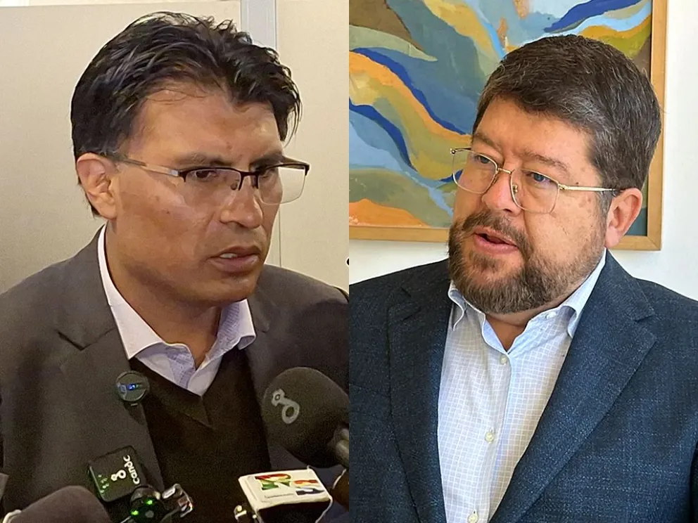 El senador Nilton Condori y Samuel Doria Medina. Fotos: Visión 360 y RRSS