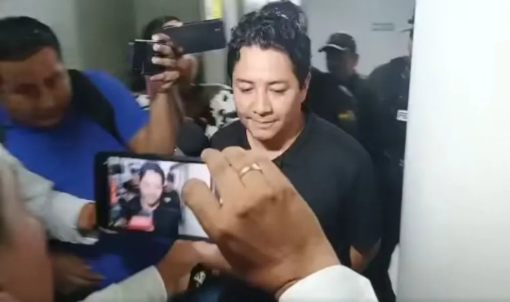 Marcelo Arce Mosqueira antes de su audiencia en Santa Cruz. Foto: RRSS