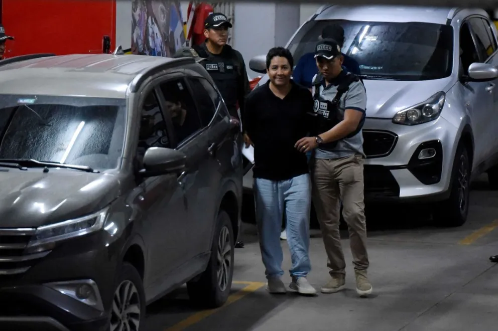 El hijo de Arce Catacora asistió a su audiencia, la tarde de este viernes. Foto: APG