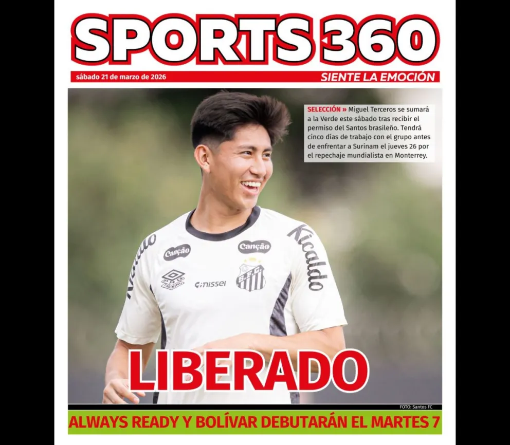 Terceros durante una práctica con el club brasileño. Foto: Santos FC.