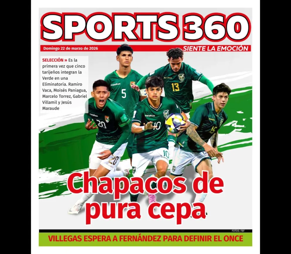 Paniagua, Villamil, Torrez, Maraude y Vaca de la Selección boliviana. Foto: Imp. Dep.