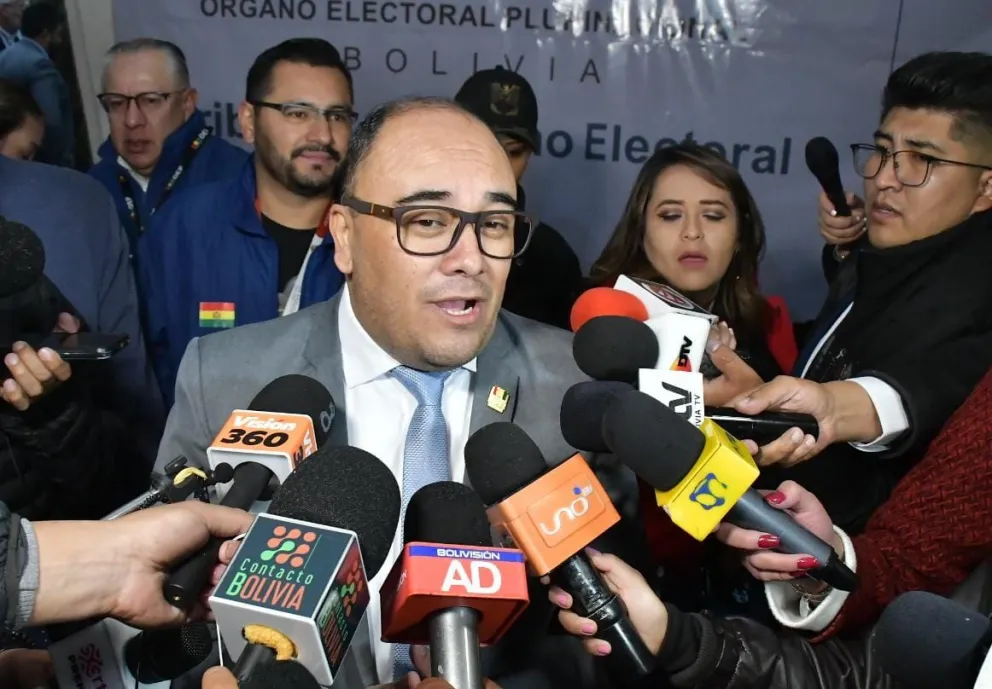 El presidente del TSE, este domingo. Foto: APG 