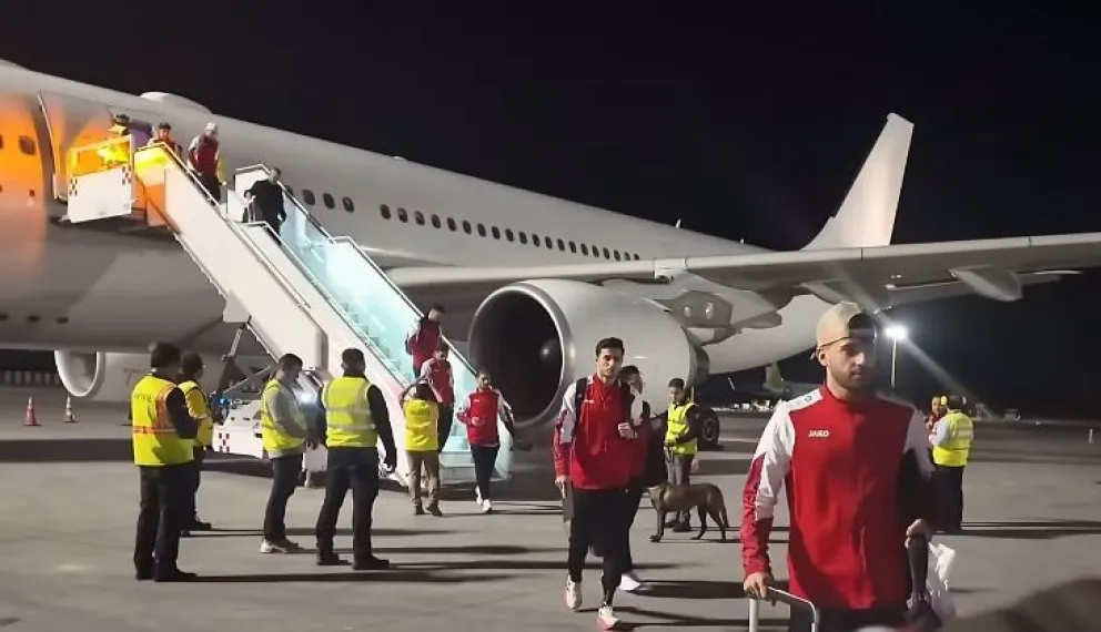 La llegada de Irak al aeropuerto de la ciudad de Monterrey. FIF
