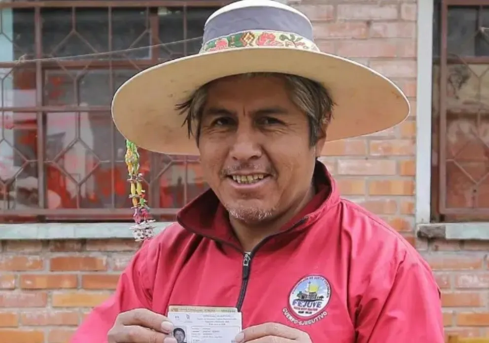 El candidato a la Gobernación de Oruro por la Alianza Jach’a, Edgar Sánchez. Foto: Unitel