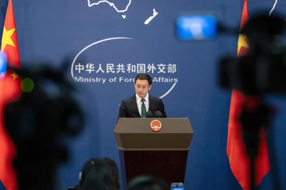 Lin Jian, portavoz de la Cancillería china. Foto: EFE 