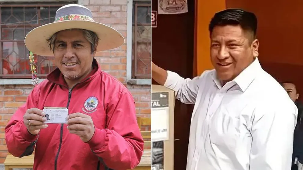 Édgar Sánchez y Óscar Chambi, los candidatos que irán a segunda vuelta. Foto: Montaje (La Patria)  