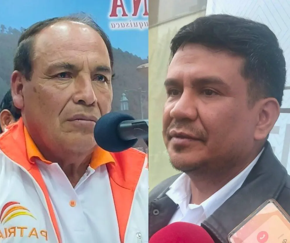 Los candidatos que irán a segundo vuelta Franz García y Luis Ayllón. Foto: ABI