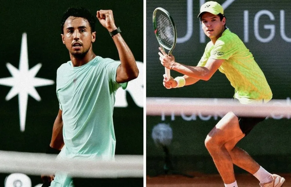 Hugo Dellien (izq.) y Juan Carlos Prado durante su participación en el torneo brasileño. Fotos: ATP Challenger
