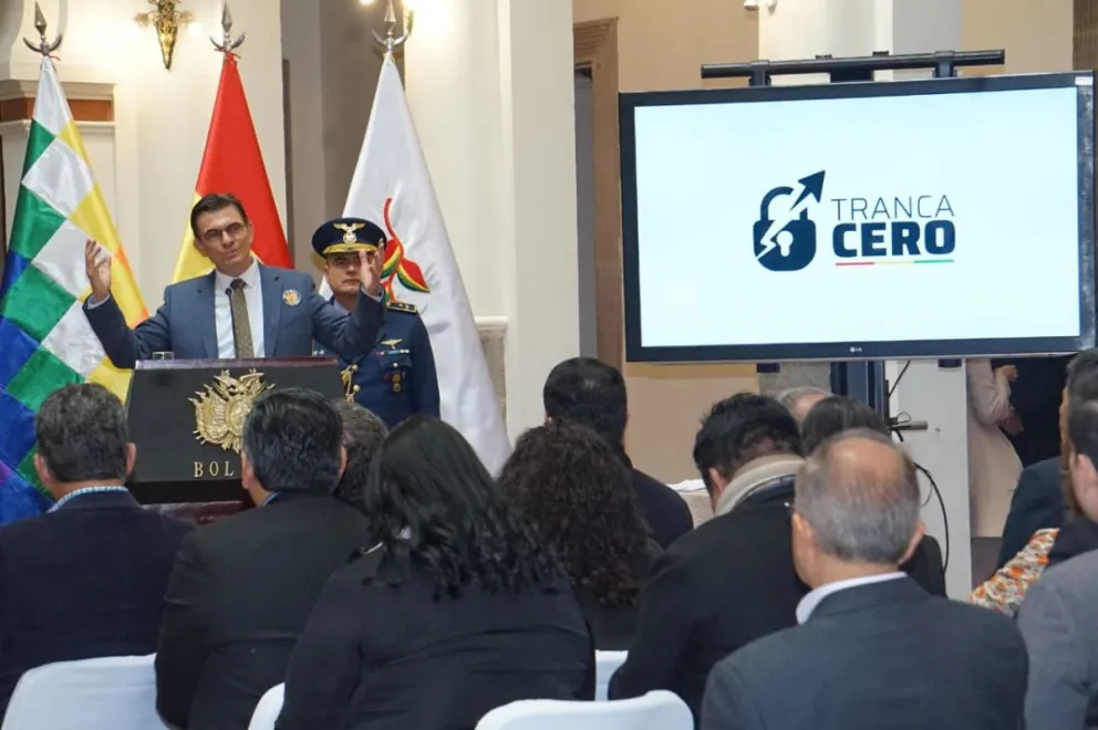 El presidente Paz, durante el lanzamiento del programa. Foto: APG 