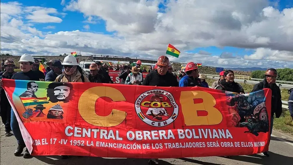 Mineros, fabriles, maestros y campesinos estarán presentes en la marcha convocada por la COB para entregar el Pliego Petitorio de la gestión 2026, al Gobierno de Rodrigo Paz. Foto: APG