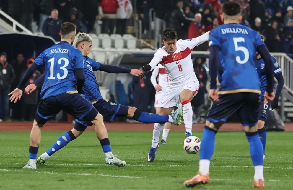 Incidencia entre Turquía (de blanco) y Kosovo. Foto: EFE.