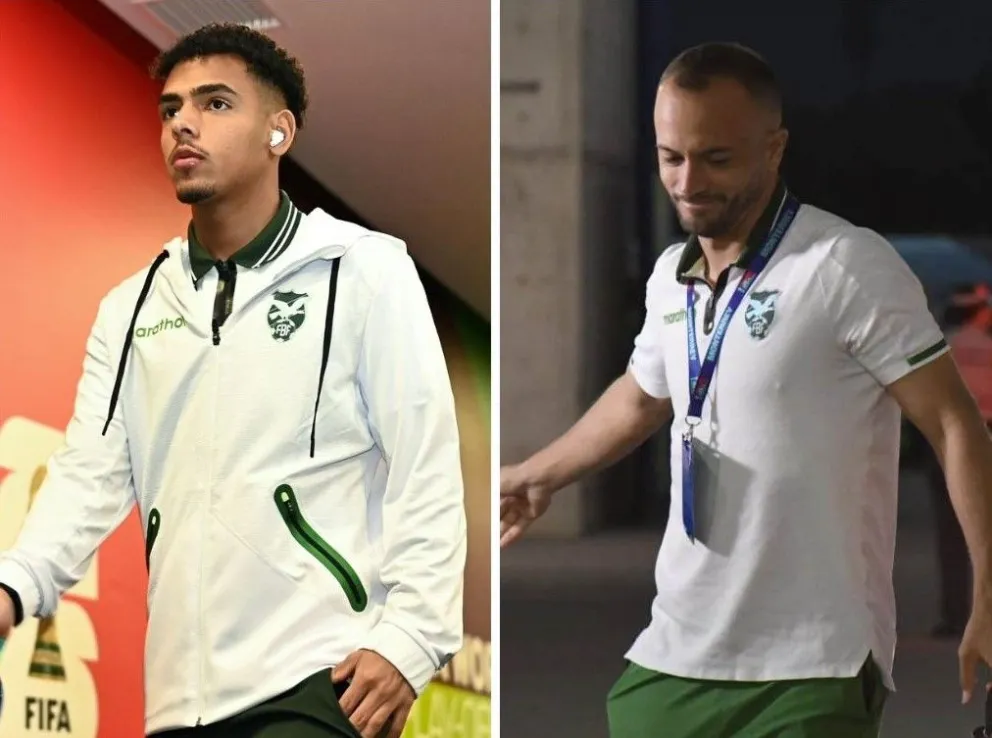 Paniagua (izq.) y Godoy a su llegada al Gigante de Acero: Fotos: Agencia Marka Registrada y La Verde - FBF