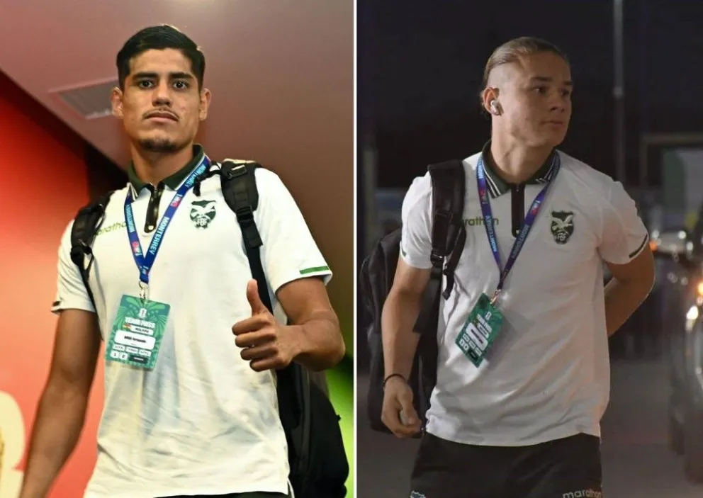Fernando Nava (izq.) y Lucas Makazaga de la Selección nacional. Fotos: La Verde - FBF y Agencia Marka Registrada