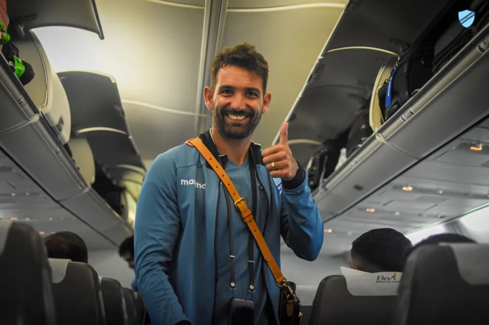 Cauteruccio en un viaje anterior del plantel celeste. Foto: Club Bolívar.