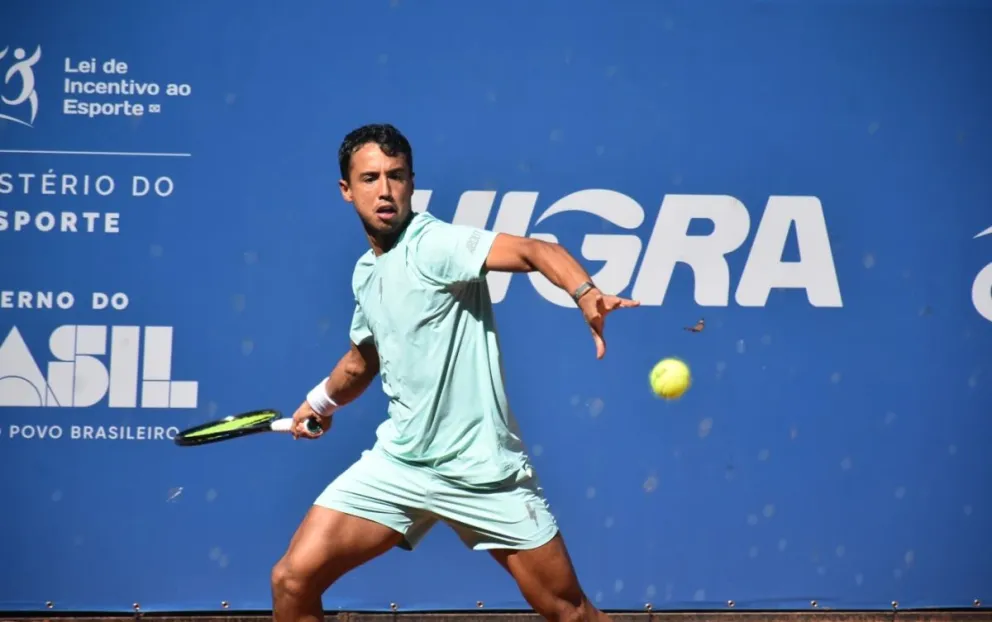 Dellien durante su partido en Brasil. Foto: Challenger de San Leopoldo.