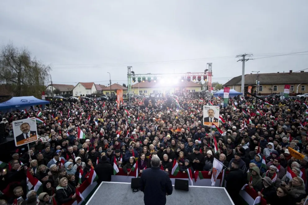 Un acto de campaña del ultranacionalista Viktor Orbán. Foto: EFE