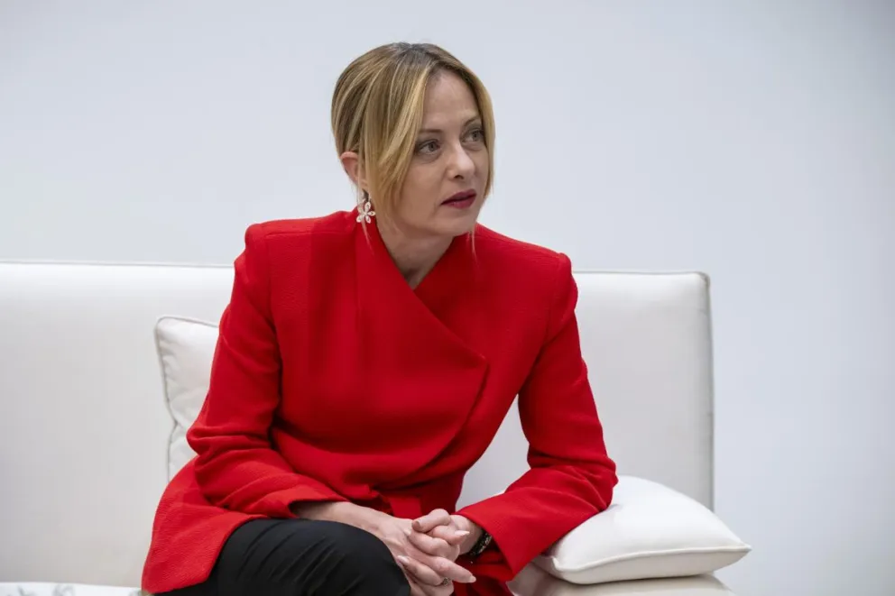 La primera ministra italiana, Giorgia Meloni, durante una reunión. Foto: EFE 