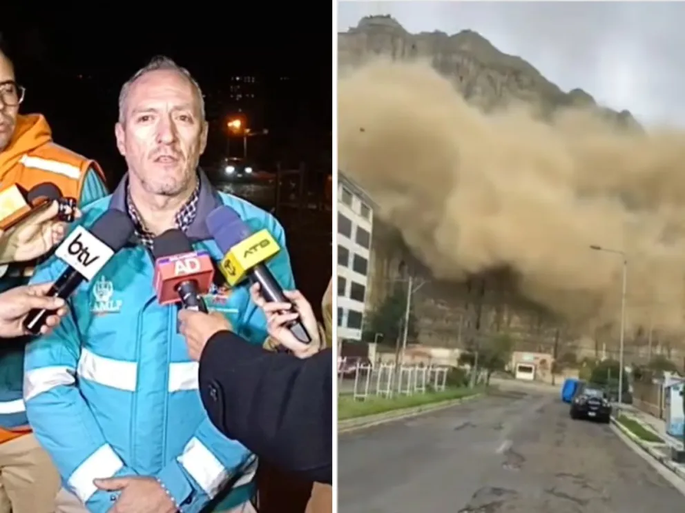 El subalcalde de la Zona Sur de La Paz, Álvaro San Martín, precisó que no hubo un deslizamiento en la calle 22 de Achumani, sino un desprendimiento de material, después de las lluvias. Foto Erbol