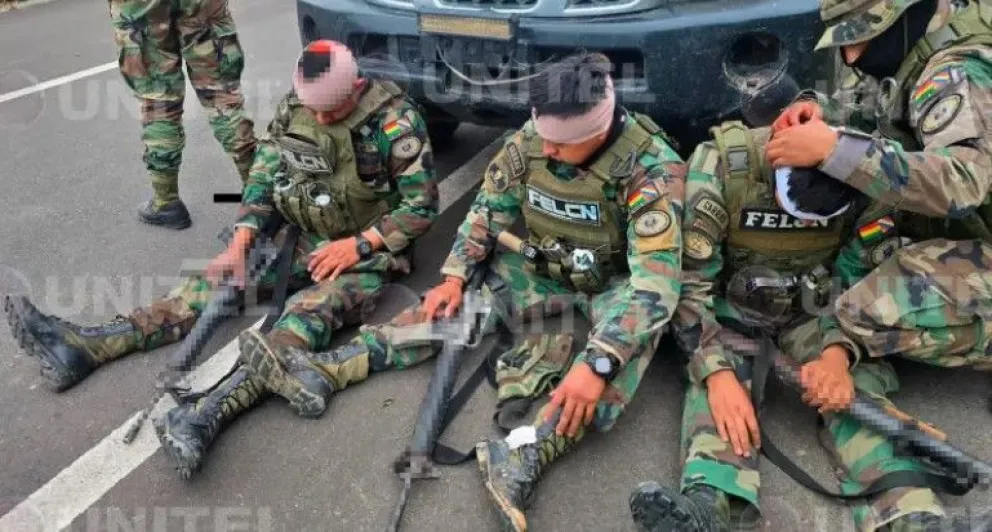 Policías heridos durante la emboscada. Foto: Pedro Silva-UNITEL