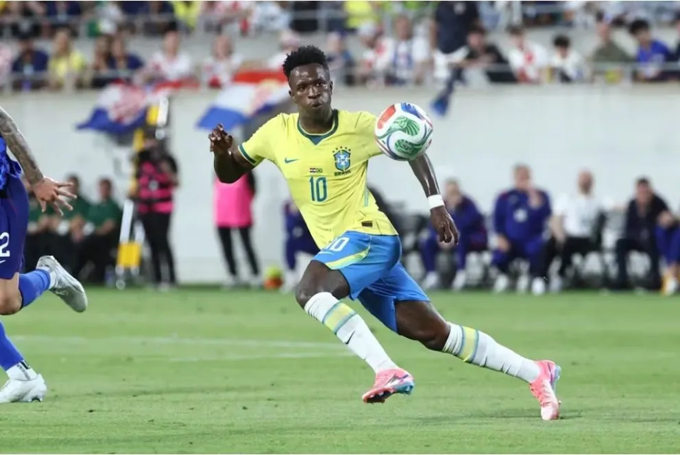 Vinícius Junior en un anterior encuentro de Brasil. Foto: FIFA.