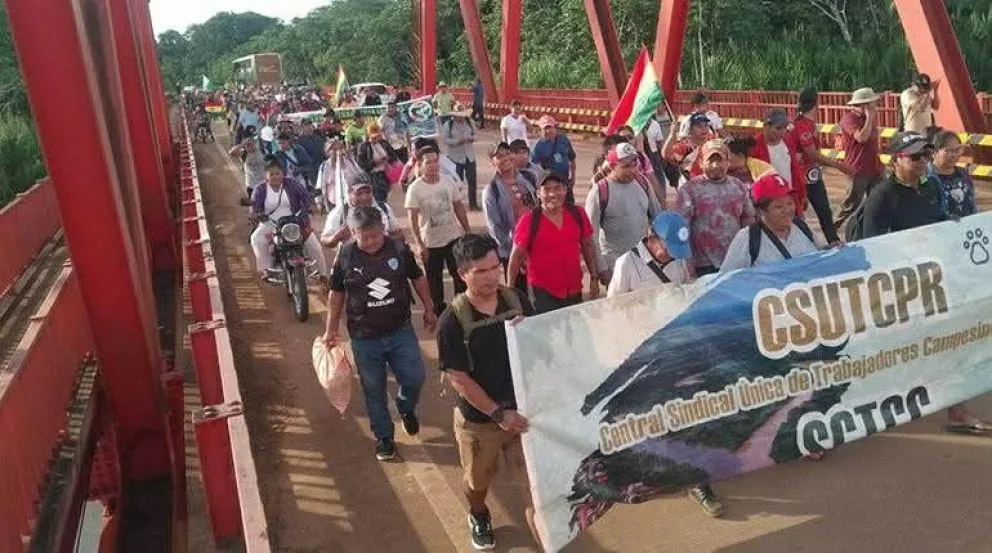 Inicio de la marcha campesina de Pando a La Paz. Foto: RRSS