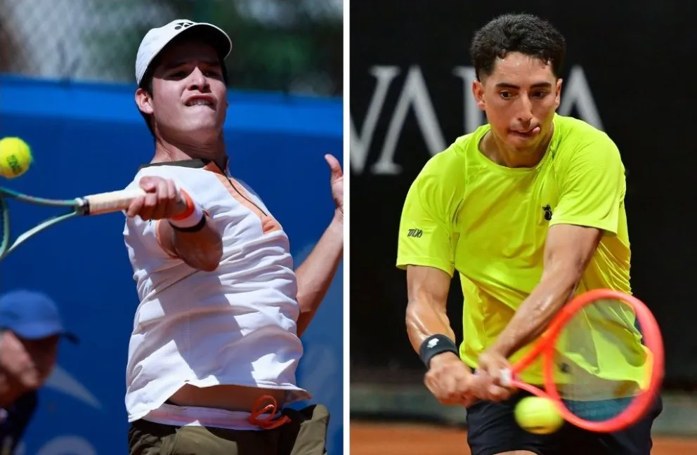 Prado (izq.) y Murkel Dellien, en anteriores partidos. Fotos: Archivo FBT.