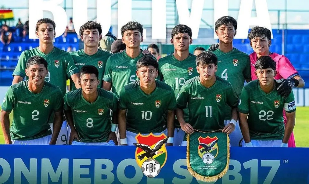 La Selección boliviana que participa en el campeonato Sudamericano Sub-17. Crédito: Conembol
