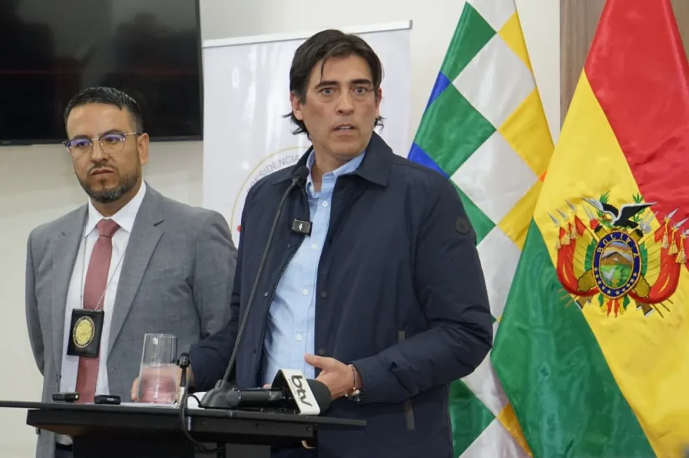 El ministro Mauricio Zamora, en rueda de prensa. Foto: APG 