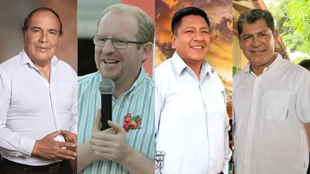 Los candidatos que irán a la segunda vuelta de las Elecciones Subnacionales, en representación del oficialismo. Foto: Composición