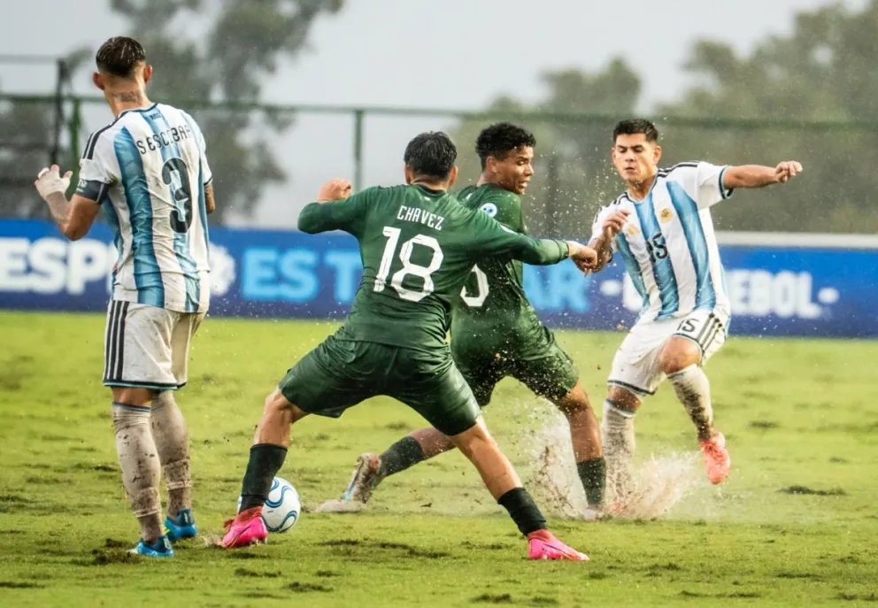 Del partido que jugaron el domingo Bolivia y Argentina. Crédito: Conmebol
