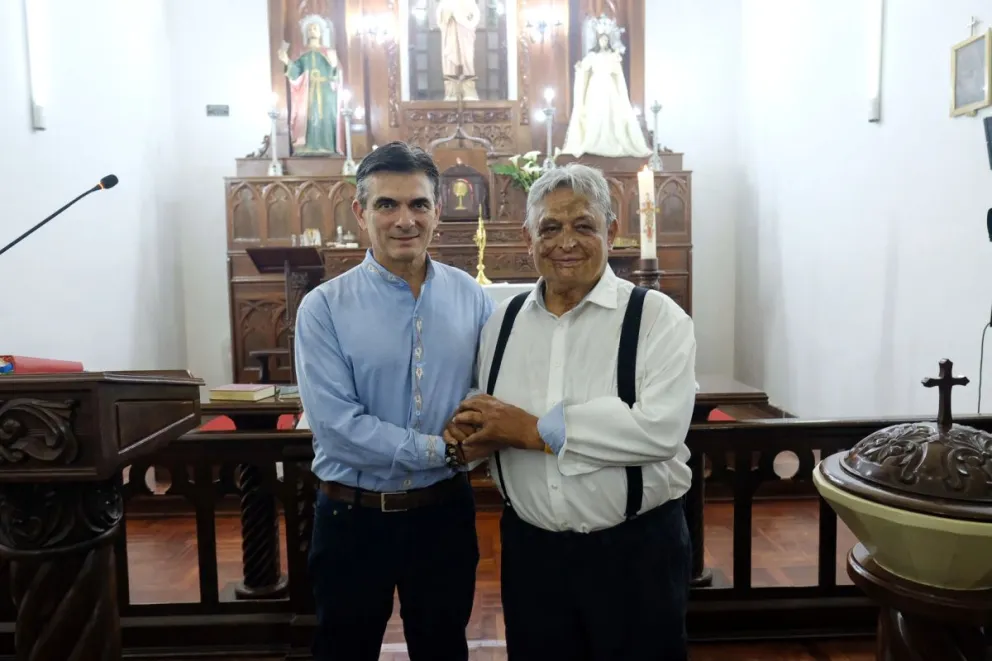 El expresidente Jaime Paz y el presidente Rodrigo Paz en Tarija. Foto: Oficina del Presidente