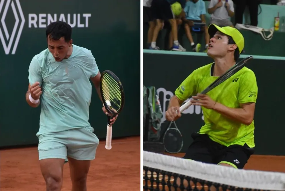 Dellien (izq.) y Prado en sus encuentros de octavos de final. Fotos: Bolivia Open.