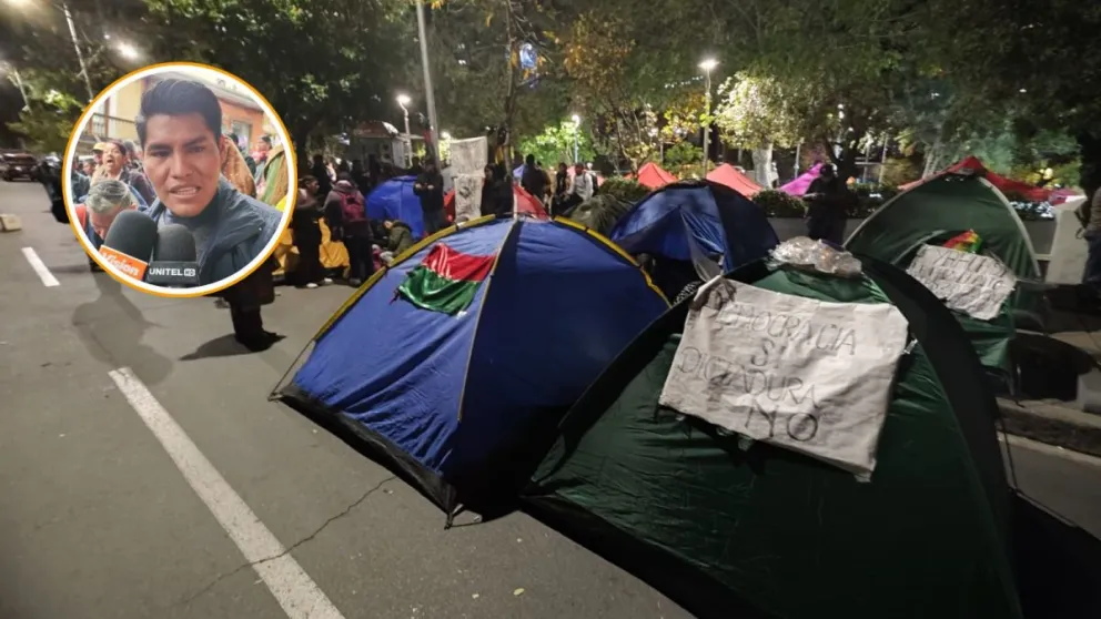 La vigilia permaneció por varios días en la avenida Sánchez Lima, frente al TSE. Foto: Composición