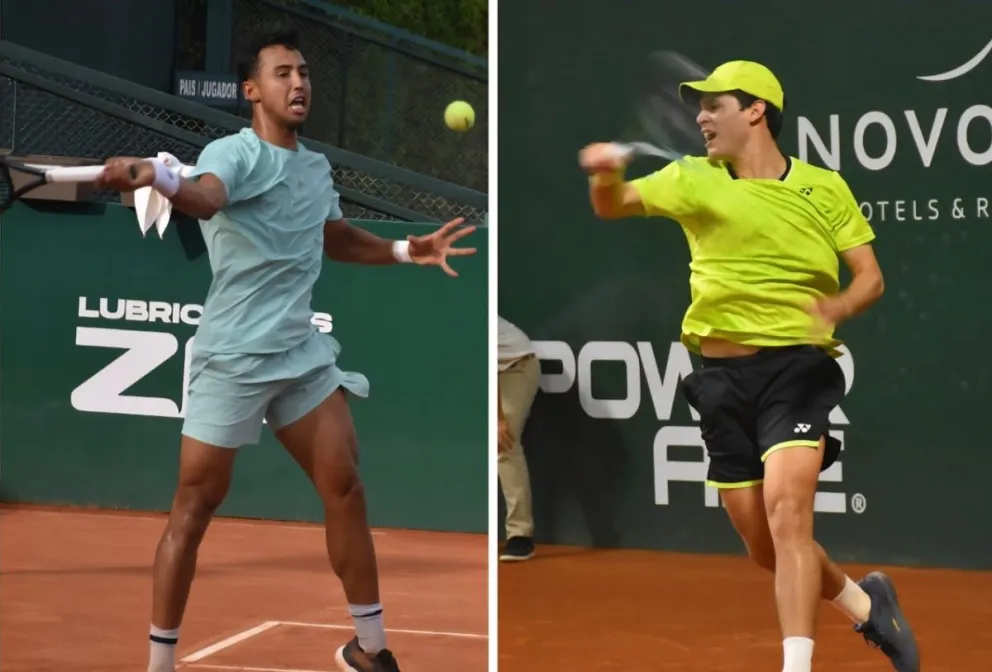 Dellien (izq.) y Prado en sus partidos de cuartos. Fotos: Bolivia Open.