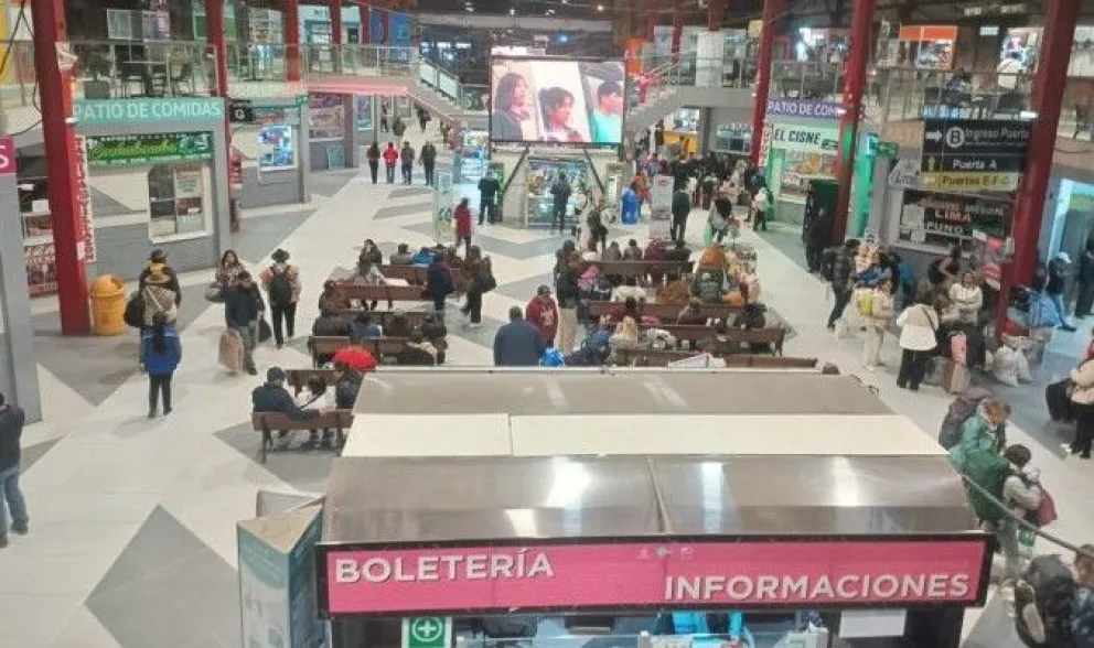 Vista del interior de la Terminal de Buses La Paz. Foto: Terminal de Buses