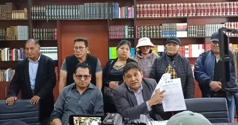 La conferencia de prensa de los evistas, la mañana e este viernes. Foto: Captura de video