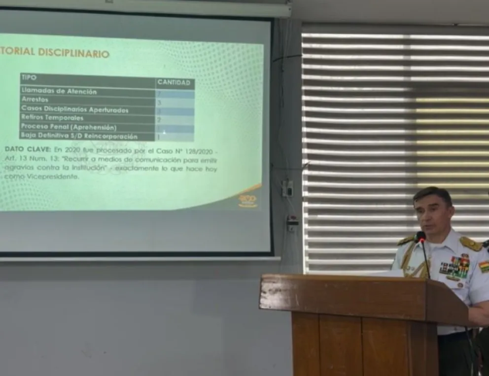 El comandante de la Policía, general Mirko Sokol, en respuesta al vicepresidente Edmand Lara. Foto: Captura de imagen