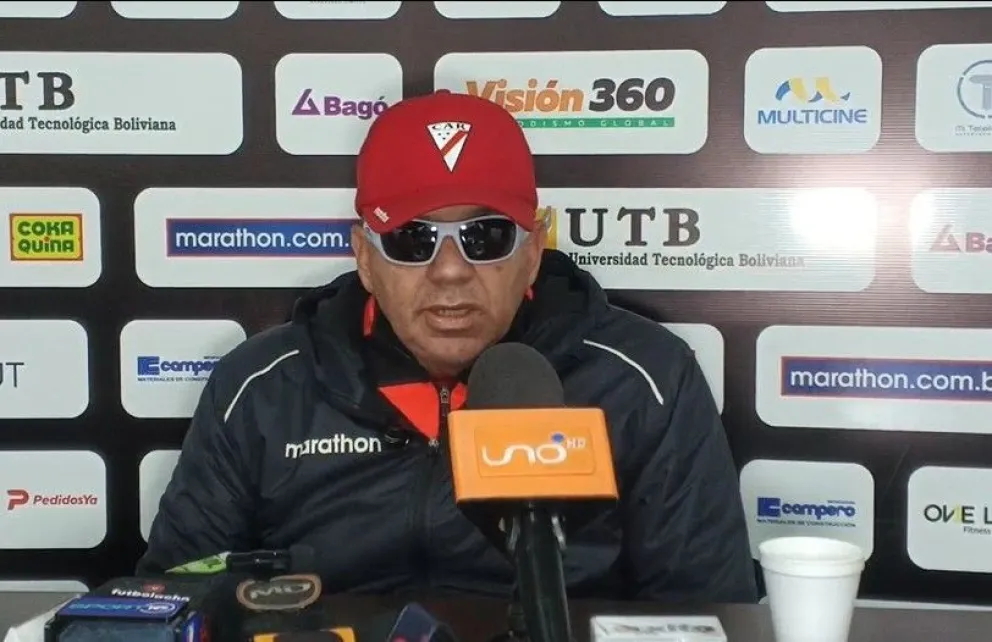 Julio Baldivieso, el DT de Always, durante la conferencia de prensa. Foto: captura de video
